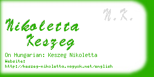 nikoletta keszeg business card